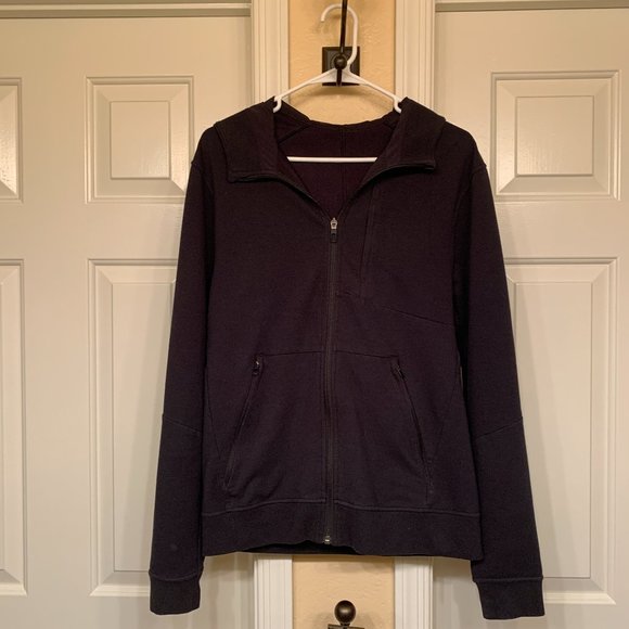 Lululemon Men’s Zip Up Black Jacket Hood Sz M
